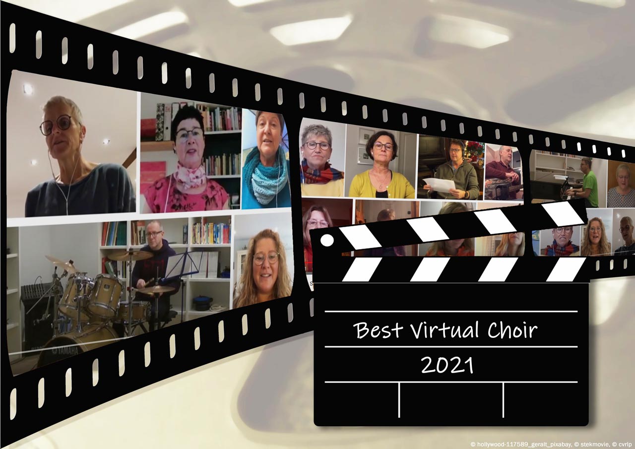 Die Teilnehmervideos zum 'Best Virtual Choir' stehen online für das Votum des Publikums bereit. Fotocollage: C. Simmerkuß / CV RLP