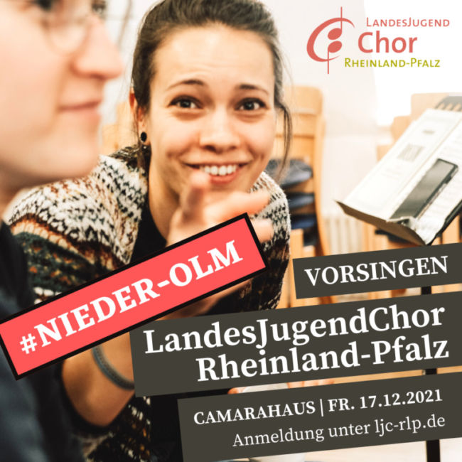 Der LandesJugendChor startet seine Auditiontour durch Rheinland-Pfalz am 17.12. in Nieder-Olm. Foto: LJC RLP