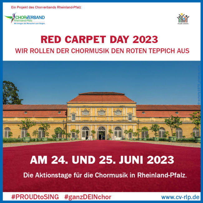 Die dritten Aktionstage für die Chormusik in Rheinland-Pfalz - Red Carpet Day - finden am 24. und 25. Juni statt. Foto: CV RLP