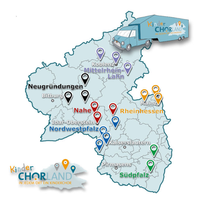 Der Kinderchorland-Singbus tourt vom 1. bis 14. Mai durch Rheinland-Pfalz und bringt den mit 1.500 Euro dotierten Kinderchorland-Preis mit.