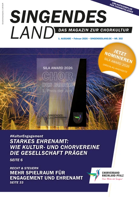 Bald im Briefkasten der Leser: Singendes Land, Ausgabe 01/26. Foto/Layout: A. Nussbaum / Kopfgefühl Design
