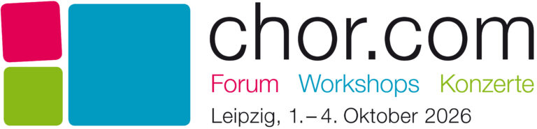 Die chor.com 2026 findet vom 1. bis zum 4. Oktober in Leipzig statt. Logo: chor.com / DCV