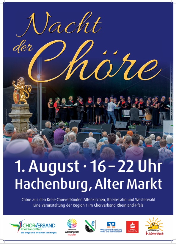 Die 8. Nacht der Chöre, am 1. August auf dem Alten Markt in Hachenburg. Foto: R. Schäfer